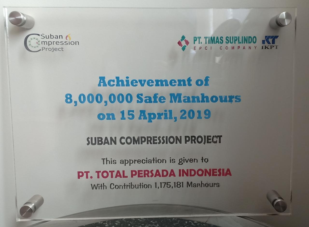 Suban Compression Project TOTAL PERSADA INDONESIA - Award & Achievement